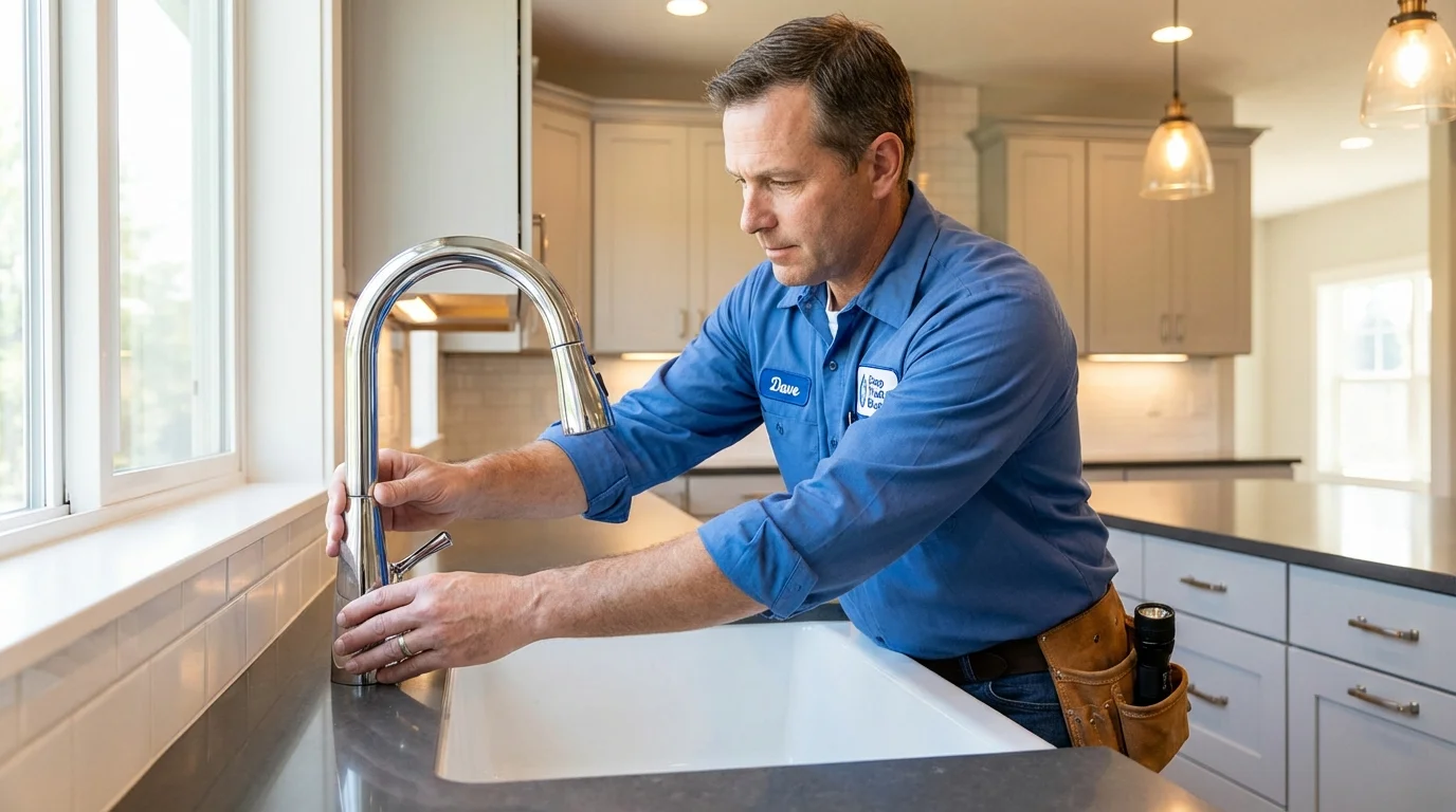 Kitchen faucet installation by Johns Plumbing LLC in Yellow Springs